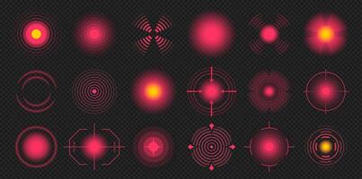 pijn lokalisatie markering. hoofd spier tand gewricht pijn, chronisch pijn plek Aan lichaam, rood pijn behandeling doelwit. vector geïsoleerd reeks
