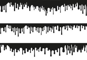 naadloos zwart druppelt. abstract dribbelen geklater vlekken, grappig dribbelen stromen, olie bekladden dribbelen behang. vector structuur