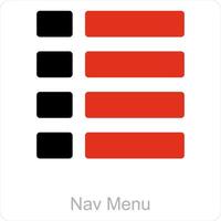 nav menu en nav icoon concept vector