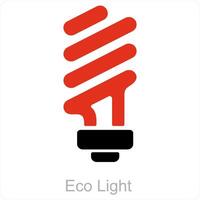 eco licht en ecologie icoon concept vector