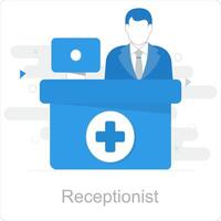 receptioniste en bureau icoon concept vector