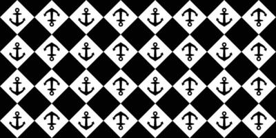anker naadloos patroon gecontroleerd vector boot piraat roer nautische maritiem zee oceaan herhaling behang sjaal geïsoleerd tegel achtergrond illustratie ontwerp
