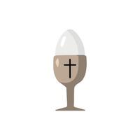 Pasen ei met christen kruis in tekening stijl vector