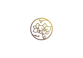 logo lijn orchidee elegant goud kleur, minimalistisch, modern, logo lijn, bewerkbare kleur vector