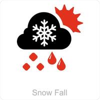 sneeuwval en weer icoon concept vector