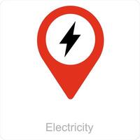 elektriciteit en plaats icoon concept vector