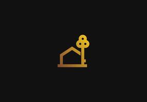 logo huis sleutel, veiligheid huis. minimalistisch, modern, luxe concept. bewerkbare kleur vector