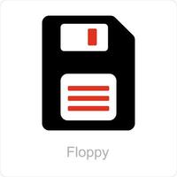 floppy en schijf icoon concept vector