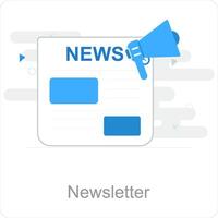 nieuwsbrief en nieuws icoon concept vector