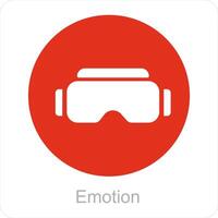 emotie en virtueel realiteit icoon concept vector