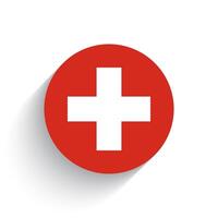 nationaal vlag van Zwitserland icoon vector illustratie geïsoleerd Aan wit achtergrond.