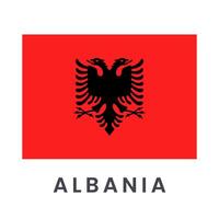 vlag van Albanië geïsoleerd Aan wit achtergrond. vector