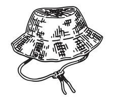 Panama hoed schetsen clip art. wandelen medeplichtig tekening geïsoleerd Aan wit. hand- getrokken vector illustratie in gravure stijl.