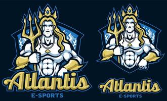 Atlantis team mascotte vector