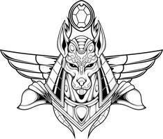 vector illustratie van Anubis god met premie kwaliteit voorraad vector