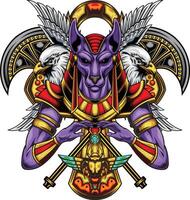 vector illustratie van Anubis god met premie kwaliteit voorraad vector