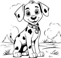 Dalmatische hond kleurplaat voor kinderen vector