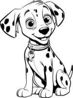 Dalmatische hond kleurplaat voor kinderen vector