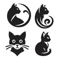 kat vector silhouet set. katten verzameling - vector silhouet. katten, geïsoleerd Aan een wit achtergrond