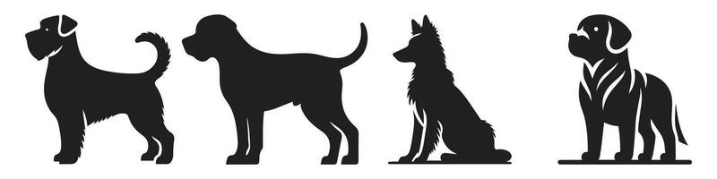 hond silhouet vector set. vector silhouet van hond reeks Aan wit achtergrond.