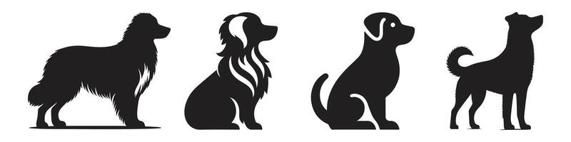 hond silhouet vector set. vector silhouet van hond reeks Aan wit achtergrond.