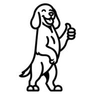 ai gegenereerd Iers setter hond gelukkig duimen omhoog illustratie vector