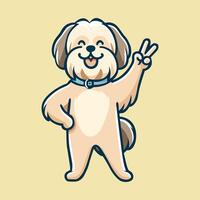 ai gegenereerd lhasa apso hond vrede gebaar illustratie vector