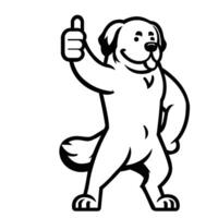 ai gegenereerd st. Bernard hond gelukkig duimen omhoog illustratie vector