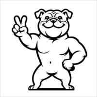 ai gegenereerd zelfverzekerd bulldog vrede gebaar illustratie vector