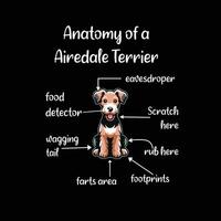 anatomie van een airedale terriër typografie t-shirt ontwerp illustratie vector