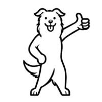 ai gegenereerd grens collie hond gelukkig duimen omhoog illustratie vector