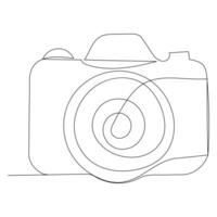 doorlopend single lijn camera een lijn kunst tekening illustratie kunst Aan camera vector