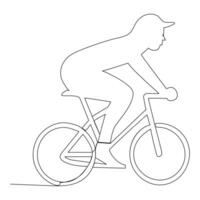doorlopend single vector lijn kunst tekening en een lijn illustratie van fiets