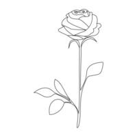 doorlopend single een lijn roos ontwerp hand- getrokken tekening rozen lijn kunst illustratie vector