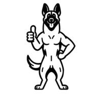 ai gegenereerd belgisch herder hond gelukkig duimen omhoog illustratie vector