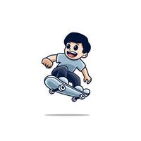 jongen spelen skateboard 9 vector