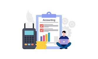 accounting en controle onderhoud voor bedrijf, begroting planning, omzet berekening concept vector