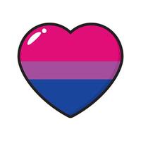 roze, Purper, en blauw gekleurde hart icoon, net zo de kleuren van de biseksueel vlag. lgbtqi concept. vlak vector illustratie.