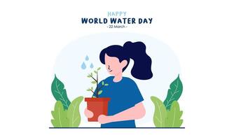 gelukkig Internationale water dag. vieren wereld water dag vector