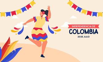 Colombiaanse onafhankelijkheid dag viering. juli 20. vector illustratie