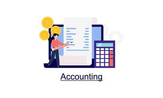 accounting en controle onderhoud voor bedrijf, begroting planning, omzet berekening concept vector