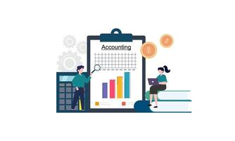 accounting en controle onderhoud voor bedrijf, begroting planning, omzet berekening concept vector