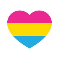 roze, geel, en blauw gekleurde hart icoon, net zo de kleuren van de pansexueel vlag. lgbtqi concept. vlak vector illustratie.