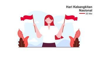 hari kebangkitan nasional 20 mei. vertaling mei 20, nationaal ontwaken dag van Indonesië vector