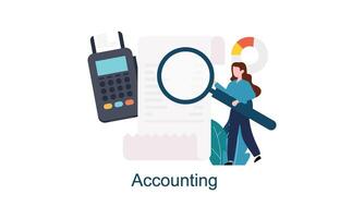 accounting en controle onderhoud voor bedrijf, begroting planning, omzet berekening concept vector