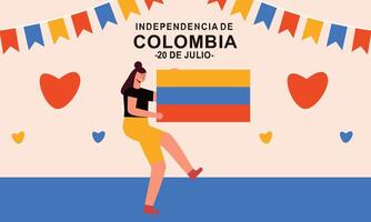 Colombiaanse onafhankelijkheid dag viering. juli 20. vector illustratie