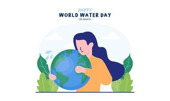 gelukkig Internationale water dag. vieren wereld water dag vector