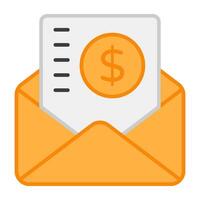 een vlak ontwerp, icoon van financieel mail vector