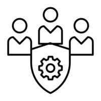 een modern ontwerp icoon van veiligheid beheer team vector