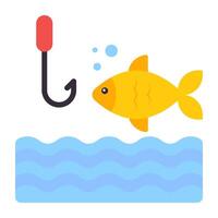 een vlak ontwerp, icoon van visvangst vector
